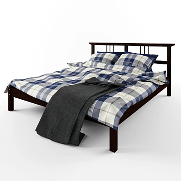 Cozy Bedroom Set: IKEA KUSTRUTA Blanket & Dvali Pillows 3D model image 1 