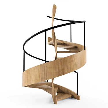 Elegant Spiral Staircase 3D model image 1 