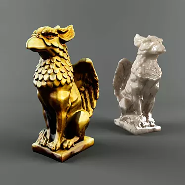 Majestic Griffin Statuette 3D model image 1 