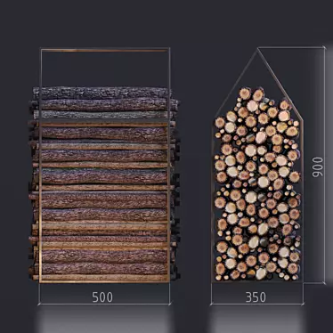 Wood Stack: Sturdy Steel Frame 3D model image 1 