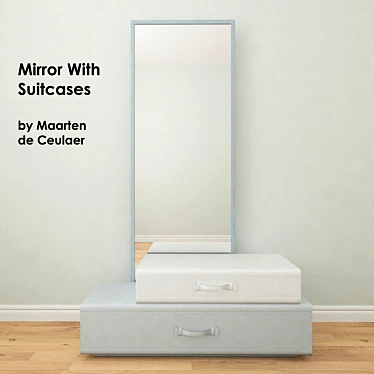 Wanderlust Mirror with Suitcases 3D model image 1 