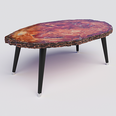 Natural Wood Slab Table 3D model image 1 