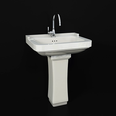 Neo Ceramic Wash Basin & Vanity 3D model image 1 