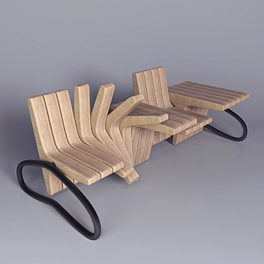 Transforming Bench-Table 3D model image 1 