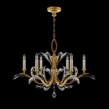 Beveled Arcs Gold Chandelier 3D model image 1 