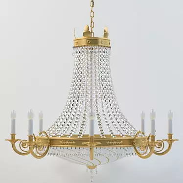 Elegant Gold Chandelier: Orion LU 3D model image 1 