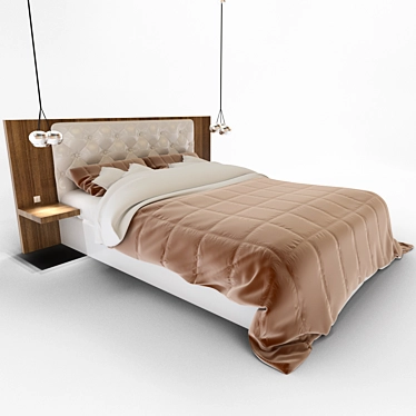 Cosy Haven Double Bed 3D model image 1 