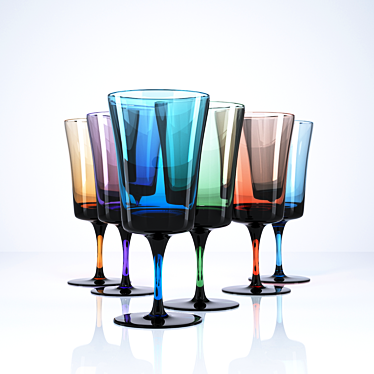 Title: Colorful Glass Stemware 3D model image 1 