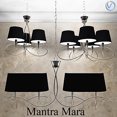 Elegant Mantra Mara Pendant Lights 3D model image 1 