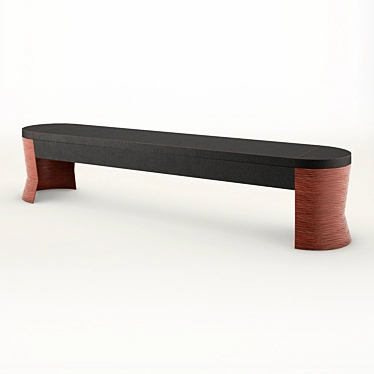 Elegant Leather Seat with Bronze Legs 3D model image 1 