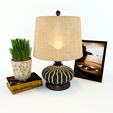 Elegant Providence Gray Table Lamp 3D model image 1 