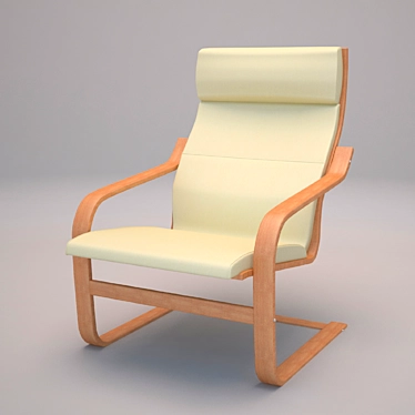 Elegant Poeng Chair: Perfect Comfort 3D model image 1 