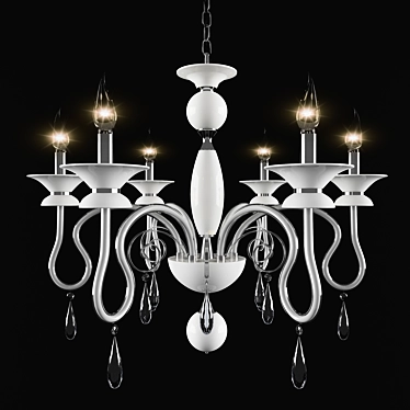 Maxleader Modern Glass Crystal White Chandelier 3D model image 1 