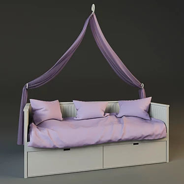 Dreamy Kids Canopy Bed 3D model image 1 