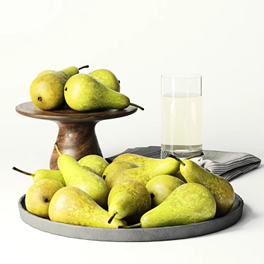 Elegant Pear Decor Set 3D model image 1 