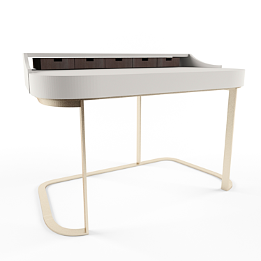 Baxter Yves Desk: Sleek Wood Design 3D model image 1 