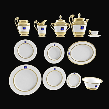 Elegant Dining Set 3D model image 1 