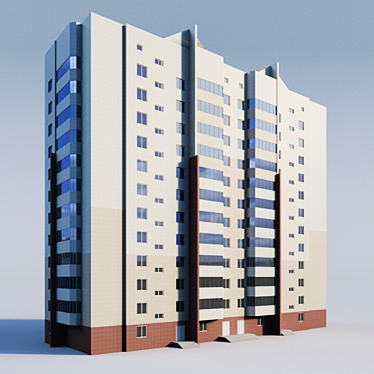 12-Storey House on Geologov Street 3D model image 1 