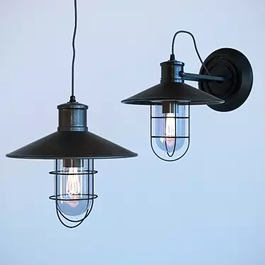 Vintage Industrial Lamp | Rustic Lighting 3D model image 1 