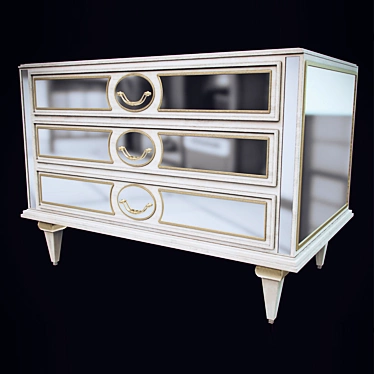 Elegant White Wood Bed Stand 3D model image 1 