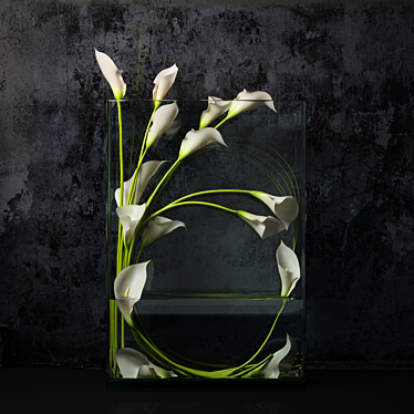 Title: Elegant Pink Calla Lily Bouquet 3D model image 1 