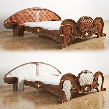 Handcrafted Bed: The Ultimate Comfort 3D model image 1 