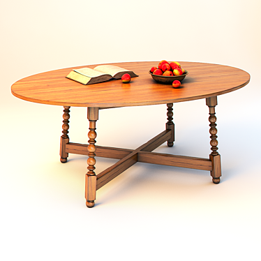 English Style Dining Table 3D model image 1 