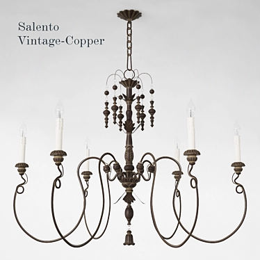 Lamp Salento Vintage Copper Six-Light Chandelier