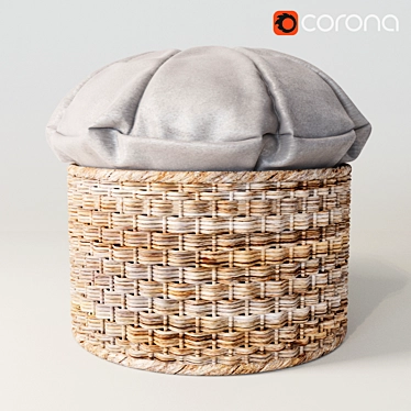 Soft Braided Pouf 3D model image 1 