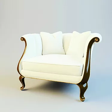 Channeled Luxury Armchair 3D model image 1 