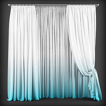 Modern Style Curtains 3D model image 1 