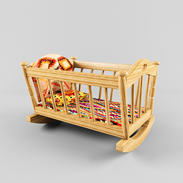 Swaying Bliss Baby Cradle 3D model image 1 