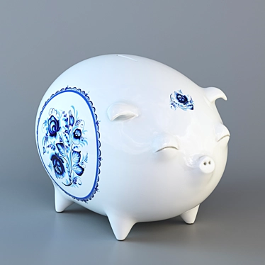 Porcelain Piggy Bank 3D model image 1 