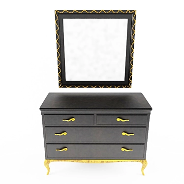 Elegant Storage Set: Drawer & Mirror 3D model image 1 