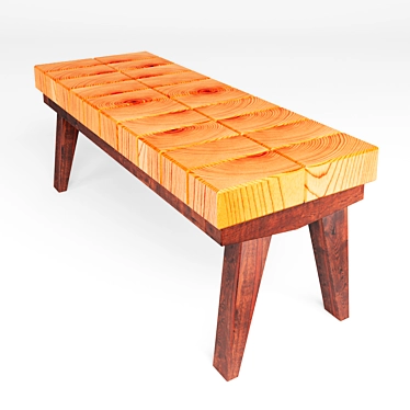 Timber Collection Block Bench 3D model image 1 