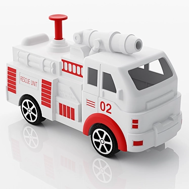 Red Rescue Fire Truck 3D model image 1 