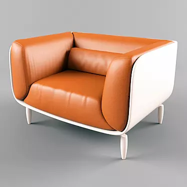 Luxury Leather Armchair - Multiple Finishes 3D model image 1 