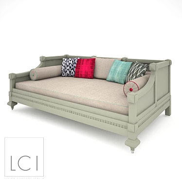 Italian Wood Sofa-Bed: LCI Decora 3D model image 1 