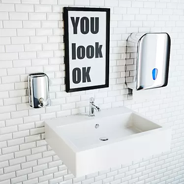 Modern Public Bathroom Essentials 3D model image 1 