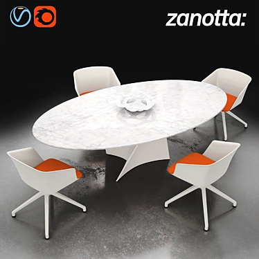 Modern Swivel Armchair Liza 2273 + Elica Table Set 3D model image 1 