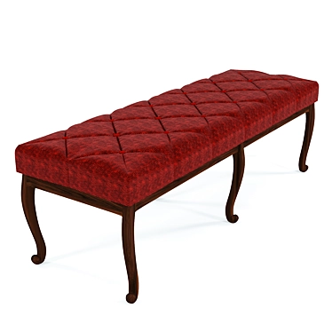 Elegant Crimson Leather Bench 3D model image 1 