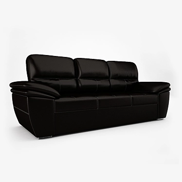 Lotus Low Poly Sofa with High Poly Seams 3D model image 1 