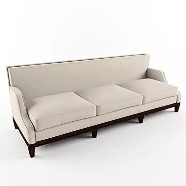 Elegant Monroe Long Sofa 3D model image 1 