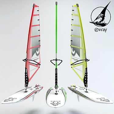 Sailboard Pro: The Ultimate Wind-Powered Thrill 3D model image 1 