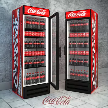 Coca-Cola Branded Fridge 3D model image 1 