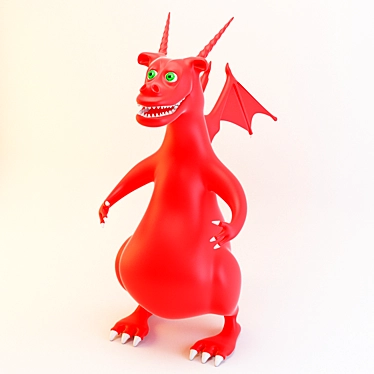  Red Dragon Plush Toy 3D model image 1 