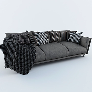 Cozy Chenille Sofa 3D model image 1 