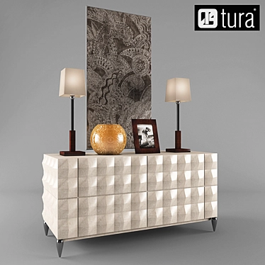 Italian Diamond Collection Dresser TURA 3D model image 1 