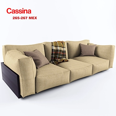 Cassina MEX Sofa: Sleek Design & Customizable 3D model image 1 