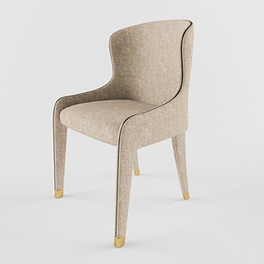 Elegant Velvet Dining Chair 3D model image 1 